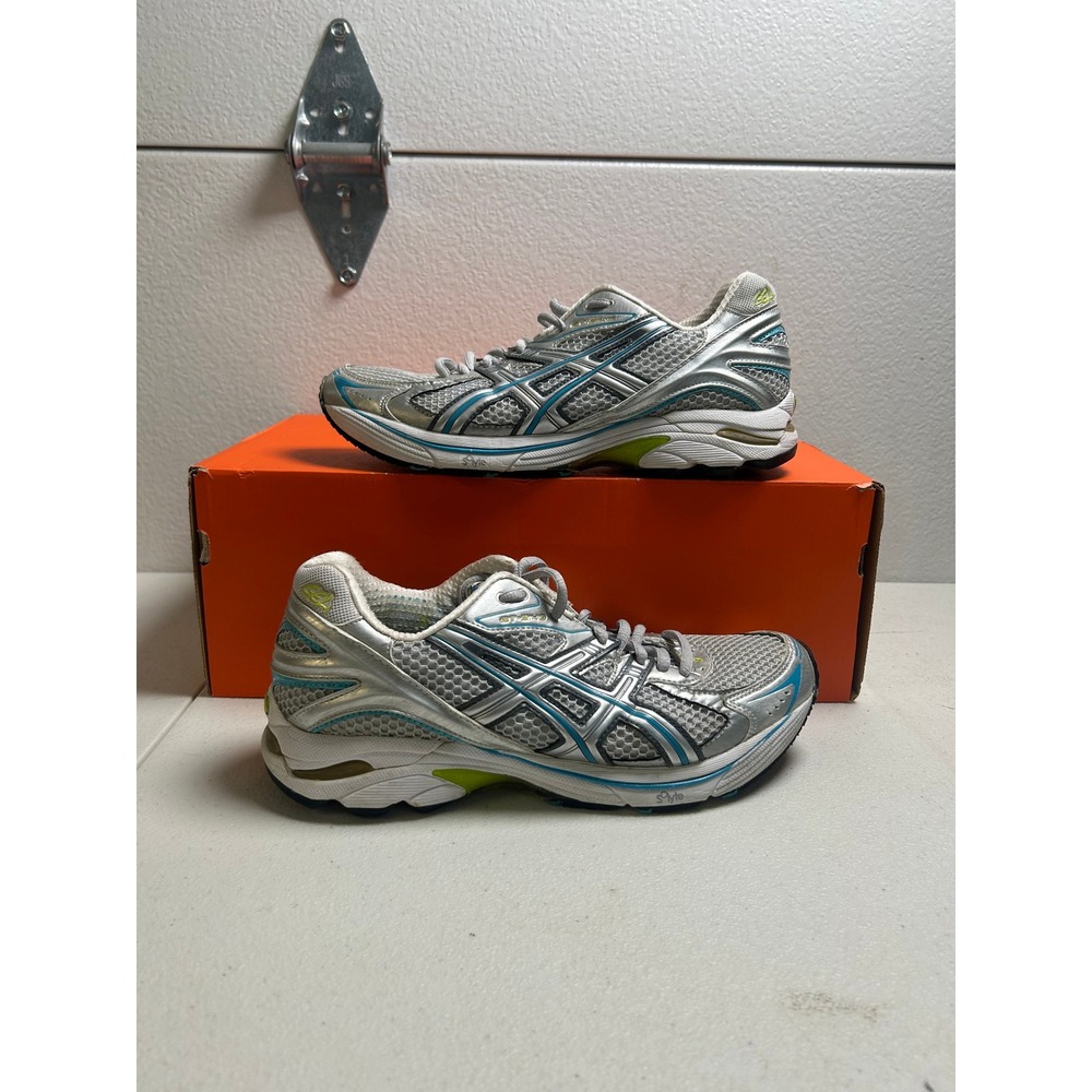 ASICS GT-2140 Silver Blue Running Shoes Womens Size 9 #3113